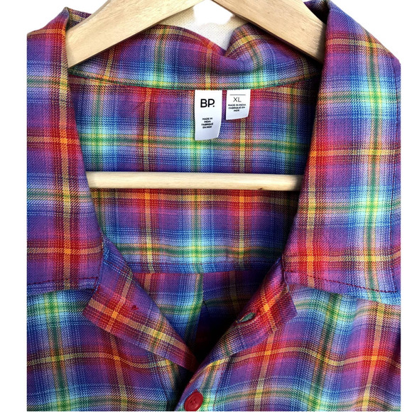BP Rainbow Checkered Shirt NWT - Picture 3 of 4
